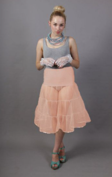 Peach Petticoat Tiered