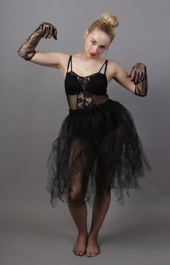 <!-- 001 -->Black Faerie Net Skirt