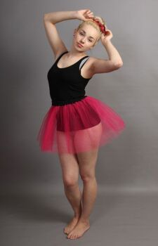 Short Cerise Net Skirt