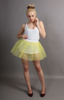 Short Primrose Yellow Net Skirt