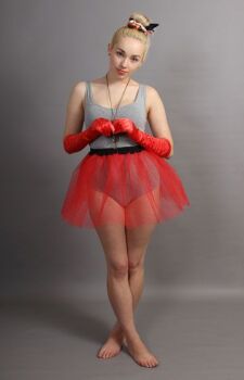 Short Red Net Skirt