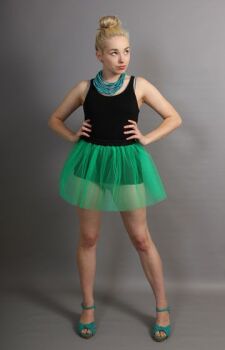 Short Jade Green Net Skirt