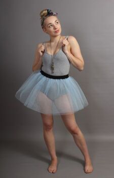 Short Pale Powder Blue Net Skirt