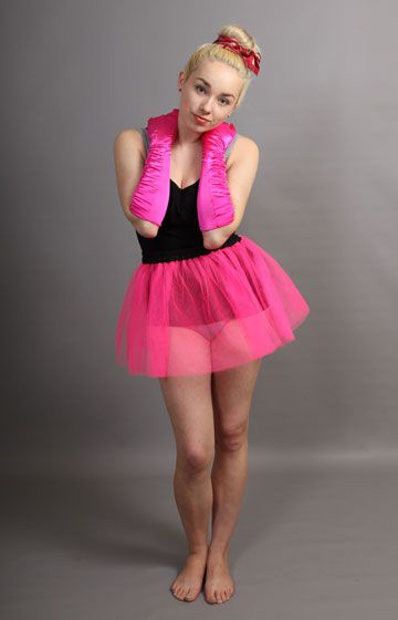 <!-- 018 -->Short Flo Neon Pink Net Skirt