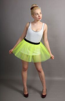 Short Flo Neon Yellow Net Skirt