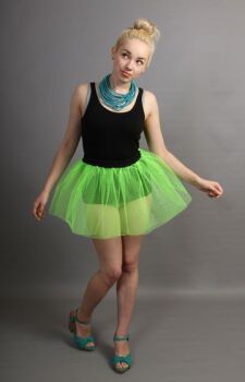 Short Flo Neon Green Net Skirt