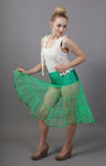 Jade Green Tiered Net Skirt