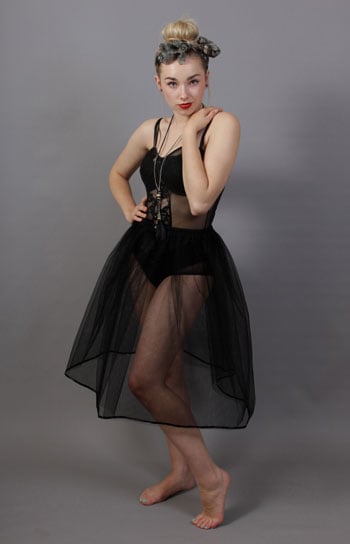 Black Net Underskirt Satin Trim