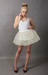 Short Ivory Net Skirt