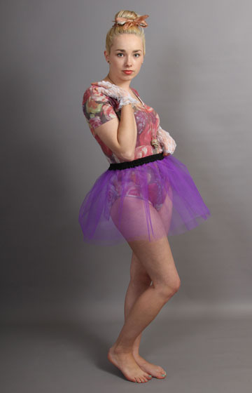 Short Purple Net Skirt
