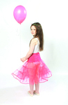 Childs Tiered Petticoat Edged In Polka Dot Trim