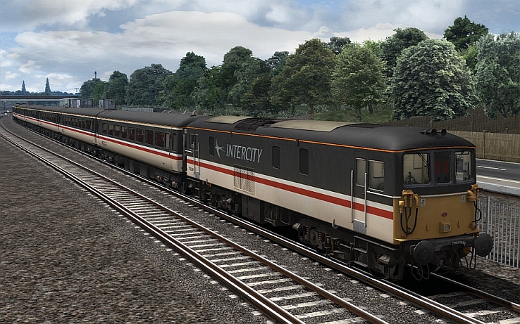 Image showing the Intercity Swallow repaint of the Class 73 locomotive
