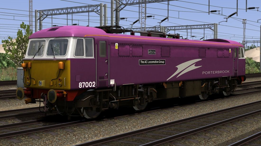 Image showing one of the free Class 87 locomotive repaints available from Vulcan Productions
