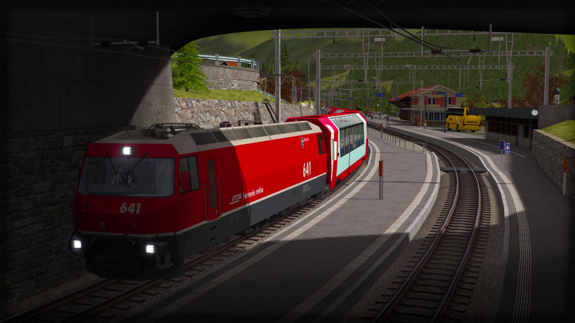 Image showing the Albula Line and Bernina Pass route that is available on the Steam Workshop