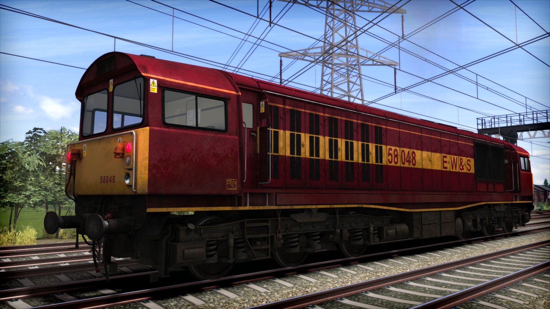Image showing the EWS liveried Class 58 locomotive available from the TS Marketplace