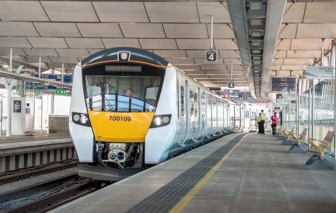 Class 700 EMU approaching station