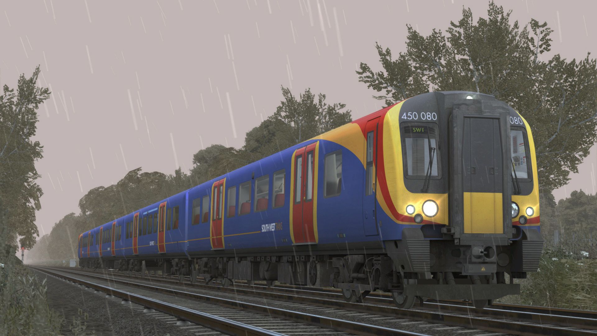 Image showing a screenshot from the Portsmouth Direct Line: London Waterloo to Portsmouth DLC for Train Simulator