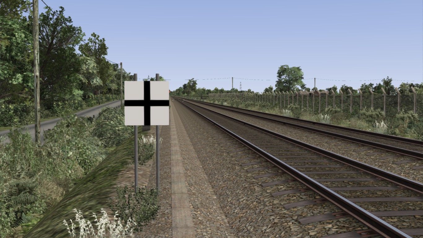 Image depicting a lineside advance warning board for a level crossing.