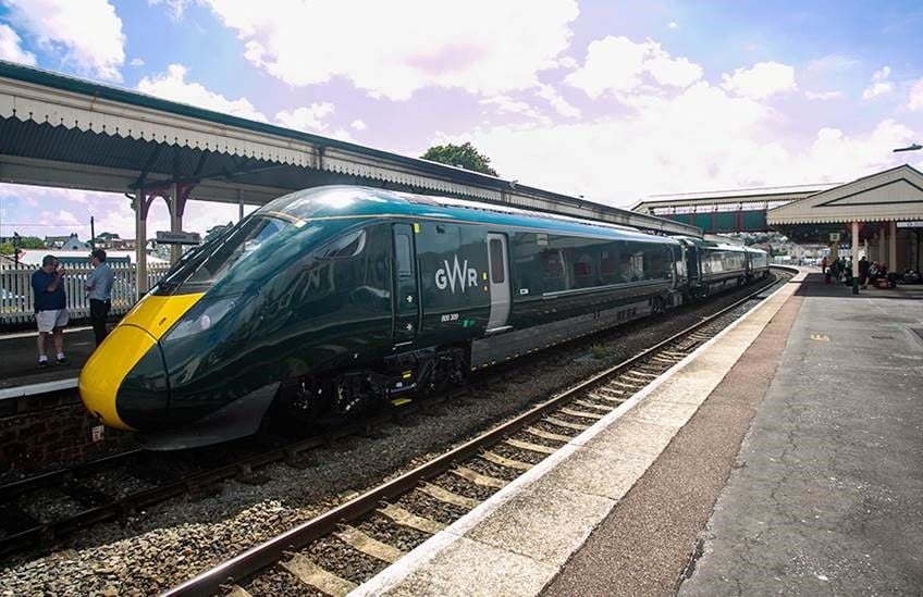 A GWR Intercity Express Train stands at a station