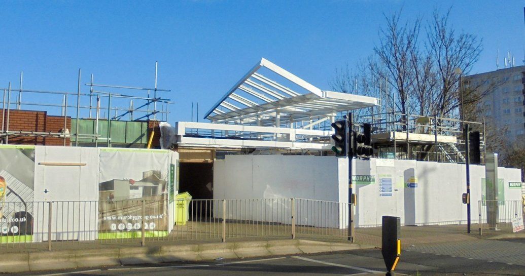 Image showing ongoing works at Longbridge station