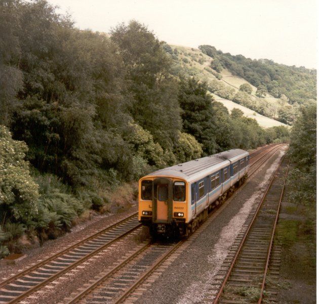 Image showing 150222 passing Charlestown loop, on the Calder Valley line between Hebden Bridge and Todmorden