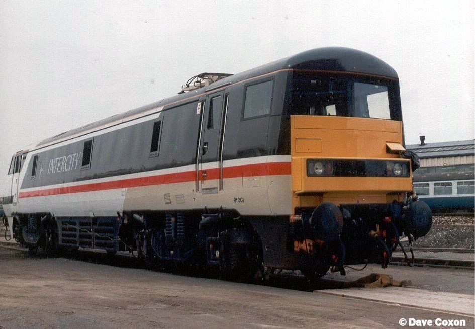 Image showing the blunt end of a Class 91 locomotive