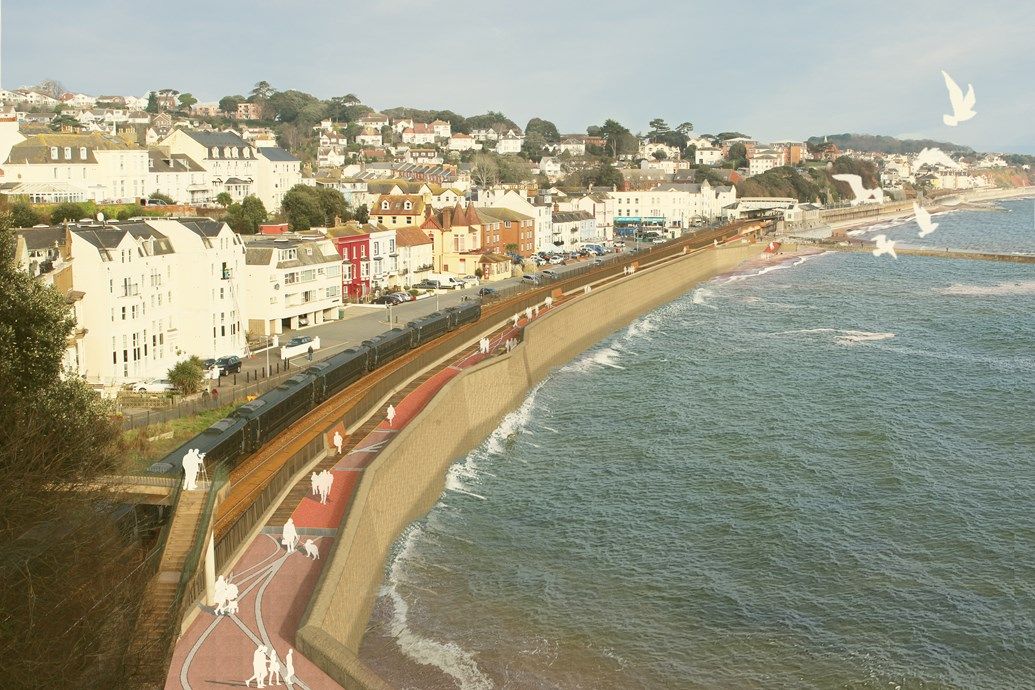 Image showing Dawlish sea wall render image