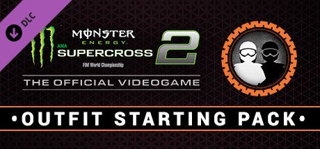 Clickable image taking you to the Steam store page for the Outfit starting pack DLC for Monster Energy Supercross - The Official Videogame 2