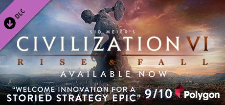 Clickable image taking you to the Indiegala store page for the Rise and Fall DLC for Sid Meierâ€™s CivilizationÂ® VI