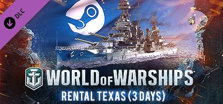 Clickable image taking you to the Steam store page for the Rental Texas (3 Days) DLC for World of Warships