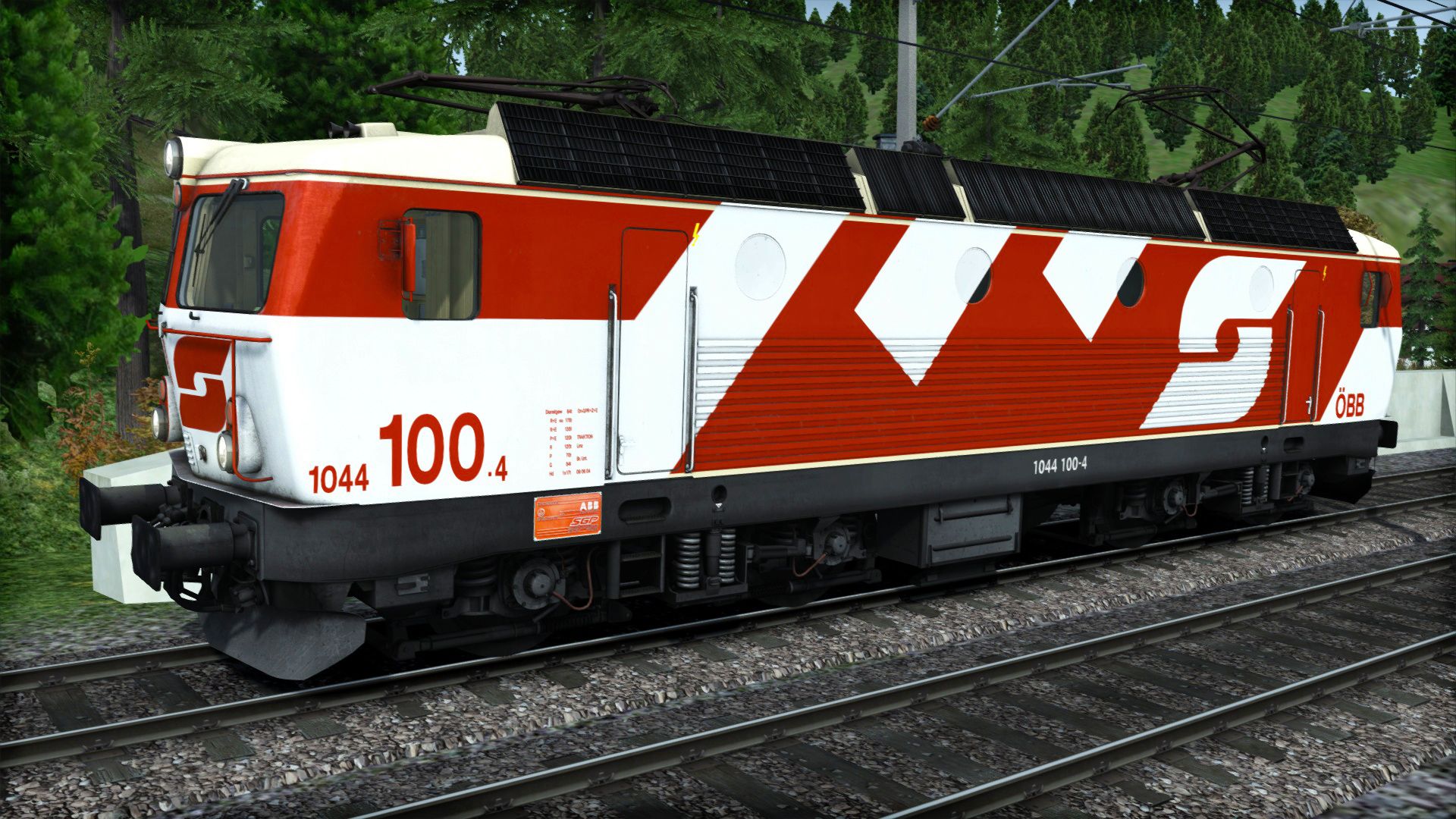 Image showing screenshot of the Ã–BB 1044 '100' Livery Add-On on the TS Marketplace