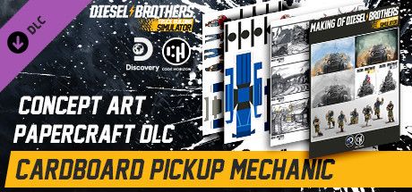 Clickable image taking you to the Steam store page for the Cardboard Pickup Mechanic (Papercraft) DLC for Diesel Brothers: Truck Building Simulator