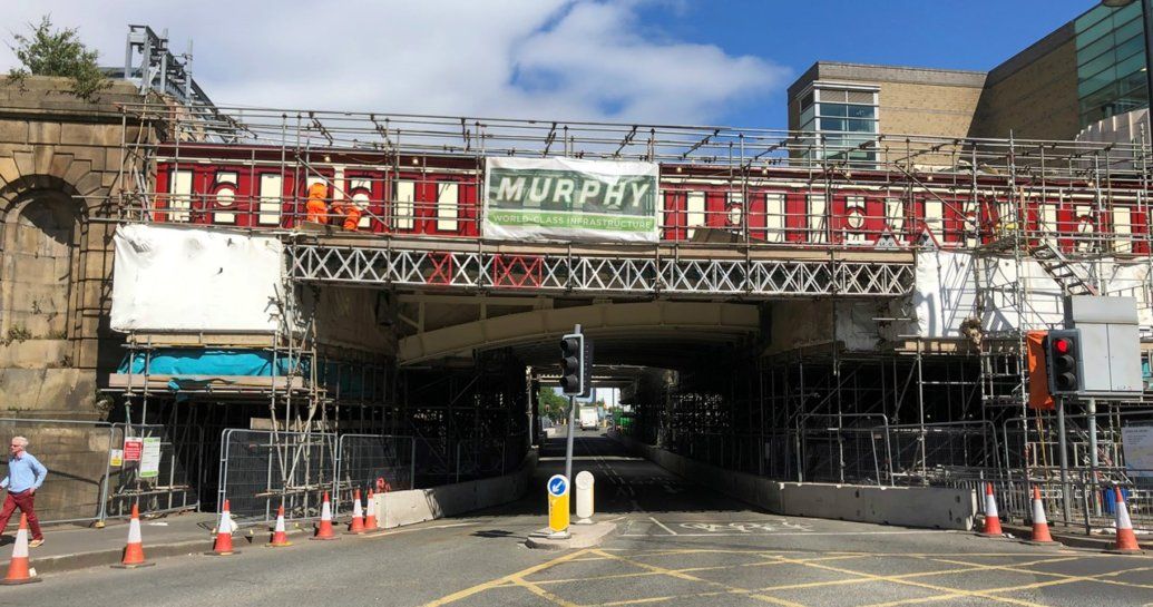 Image showing Network Rail bridge construction work