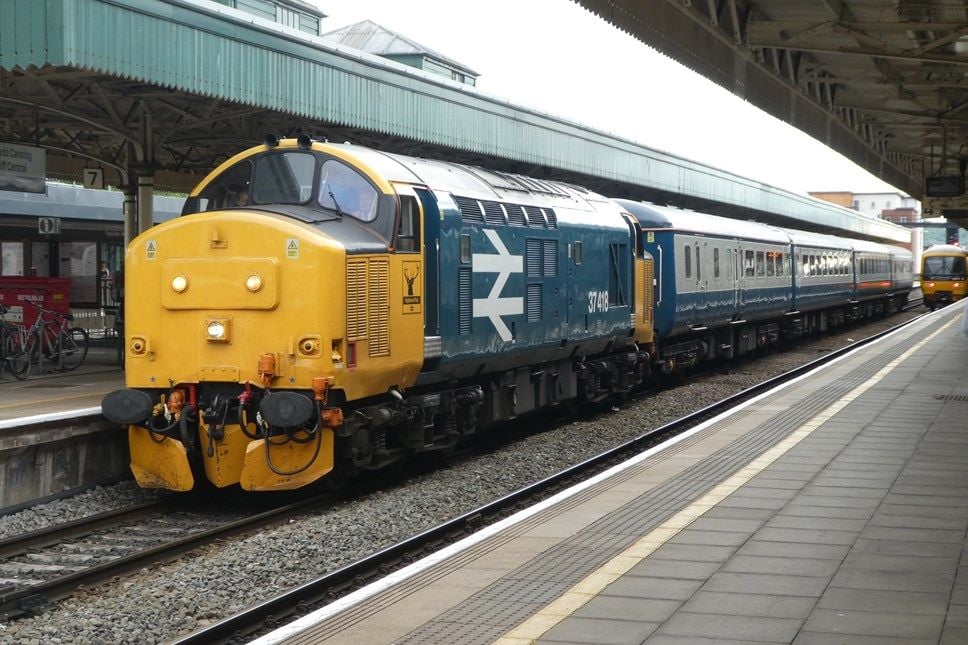 Image showing a Class 37 locomotive on a Transport for Wales service