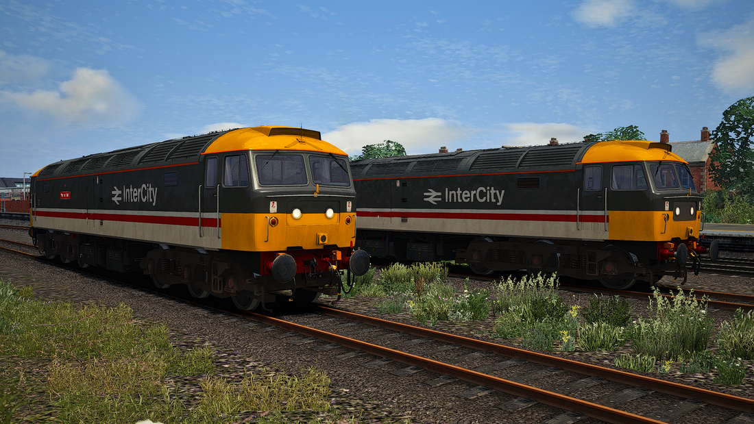 Image showing screenshot of repainted Class 47 locomotive from Backdated Trainsim.