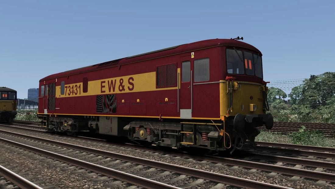 Image showing screenshot of the Class 73 locomotive in one of the liveries as available from the Vulcan Productions website.