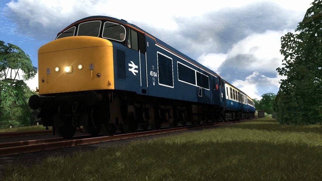 Image showing screenshot of the Class 45 locomotive in Tinsley Modified BR Blue livery as available from the Vulcan Productions website.