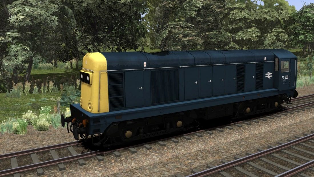 Image showing screenshot of the Class 20 locomotive in a variation of BR Blue livery as available from the Vulcan Productions website.
