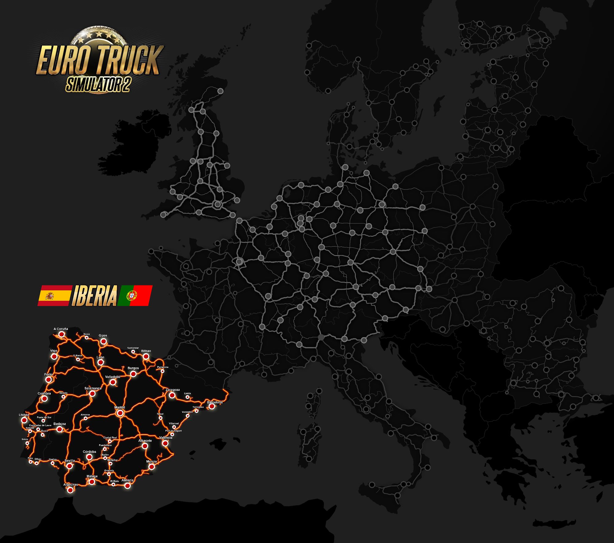 Euro Truck Simulator 2 Iberia Map