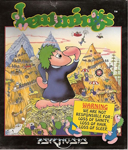 Lemmings - Commodore 64 Cover Art
