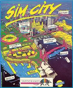 SimCity - Commodore 64 Cover Art