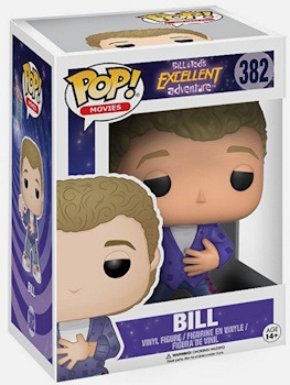 Collectible pop vinyl figure of Bill from Bill & Ted's Excellent Adventure highlighting his unique design and character details, placed on a simple background.  