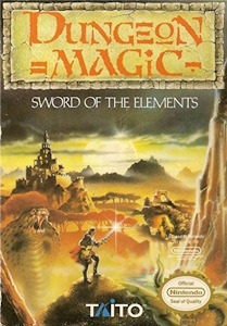 Dungeon Magic: Sword of the Elements - NES Cover Art