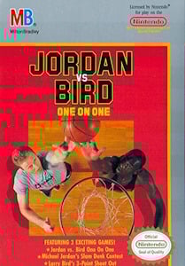 Cover art for the Nintendo Entertainment System game Jordan vs. Bird: One on One