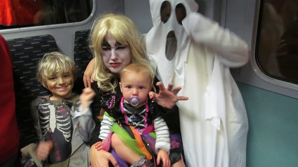 Image showing passengers on last year's Halloween themed event train