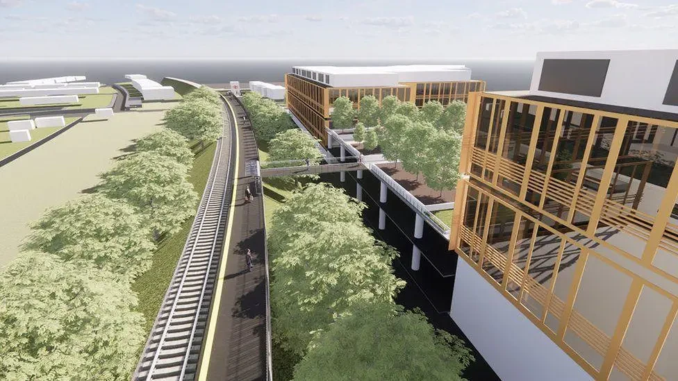 Image showing an artists impression of the future reopening of the Cowley branch line