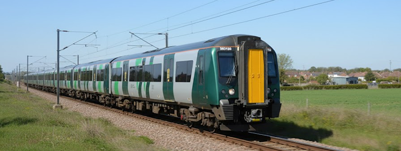 Image showing a London Northwestern Railway (LNWR) Class 350 speeding through the countryside