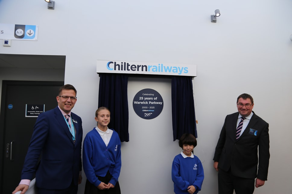Image showing the Chiltern Railways plaque unveiled at Warwick Parkway station