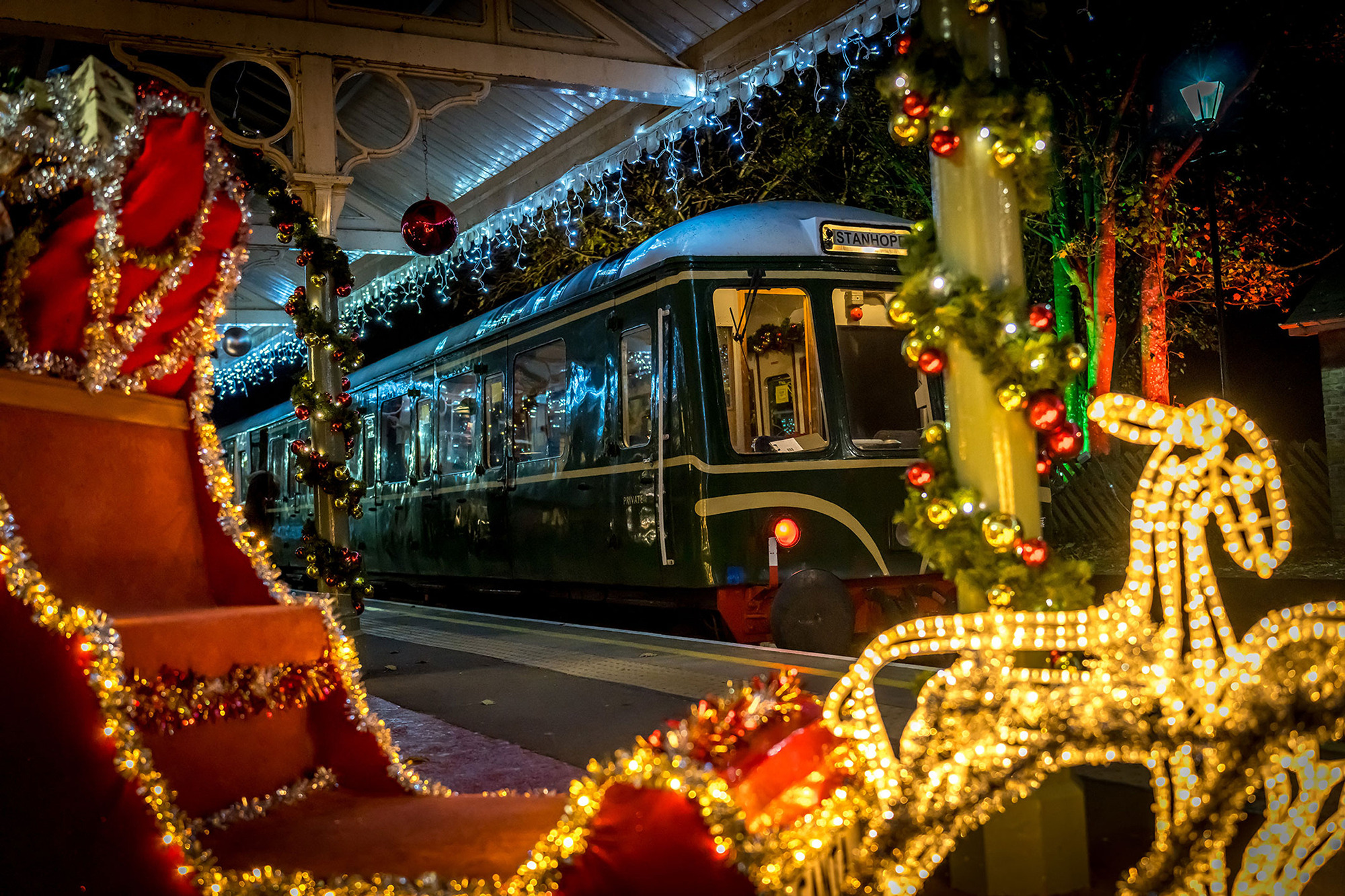 Image showing a festive scene on the Weardale Railway