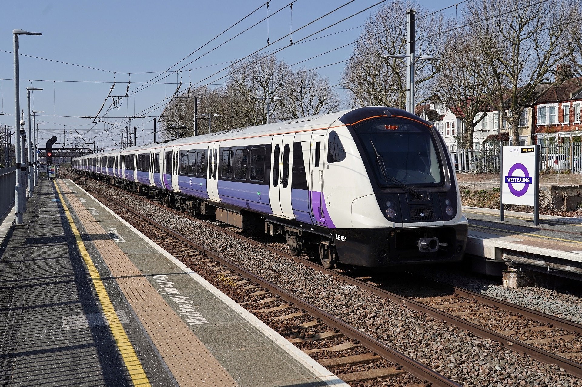 Image showing Elizabeth Line Class 345 train at West Ealing